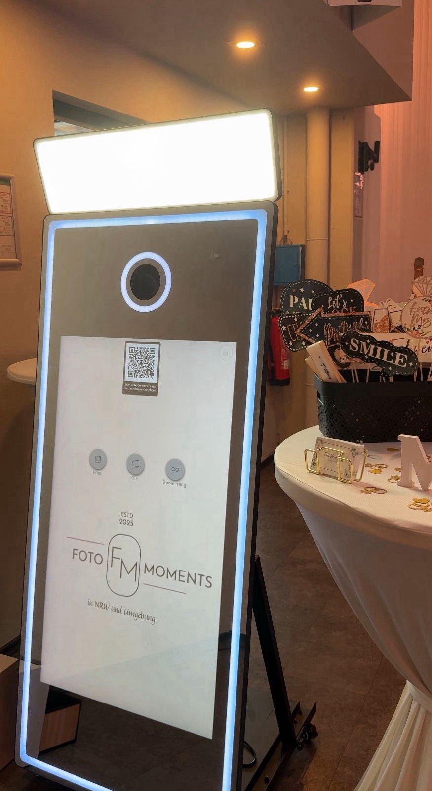 Fotospiegel Setup – Props & Tisch